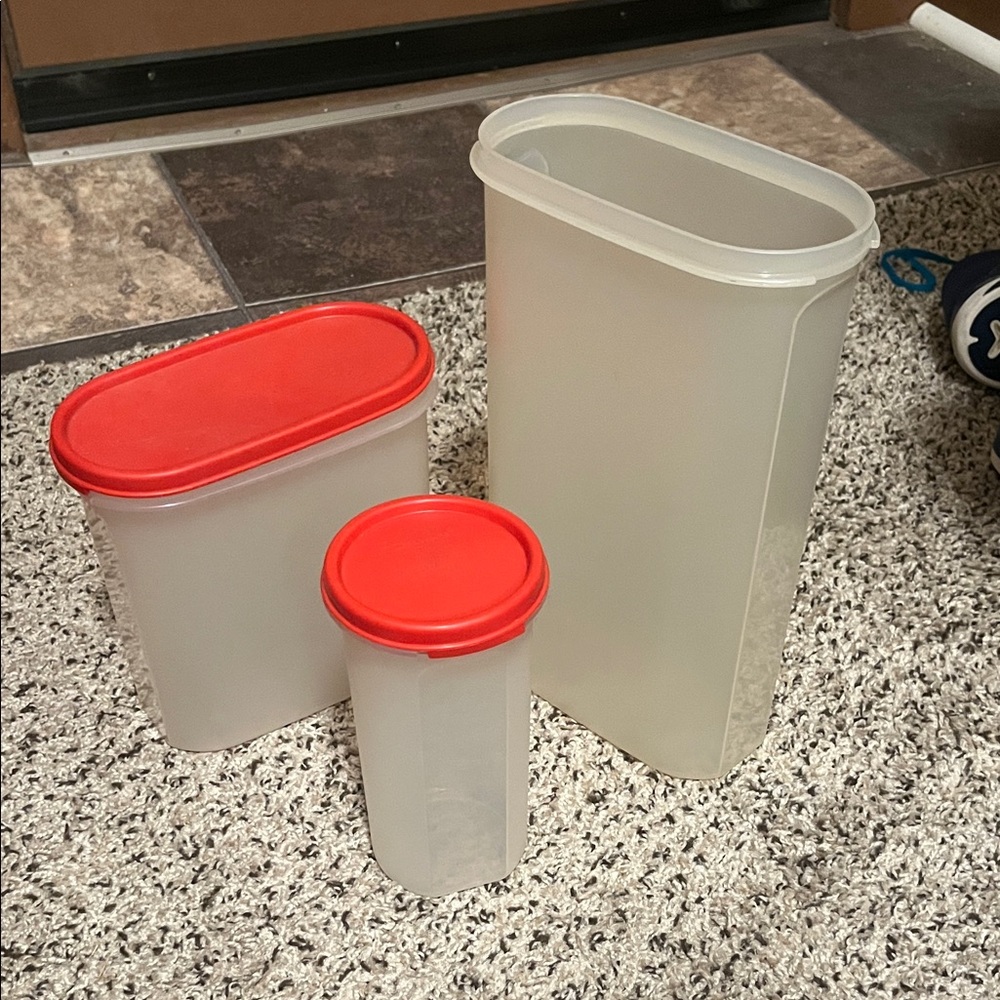 Tupperware Red Storage Container Set